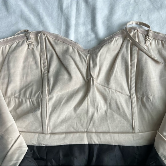 H&m satin color block convertible strapless party dress size 6 nude & black nwt - Picture 5 of 14